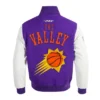Phoenix Suns 202425 City Edition Chenille Purple Varsity Jacket