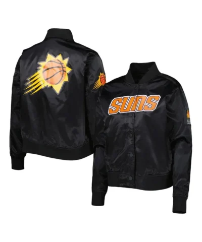 Phoenix Suns Classics Full-Snap Satin Black Jacket