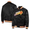 Phoenix Suns Hardwood Classics Full-Snap Satin Bomber Black Jacket