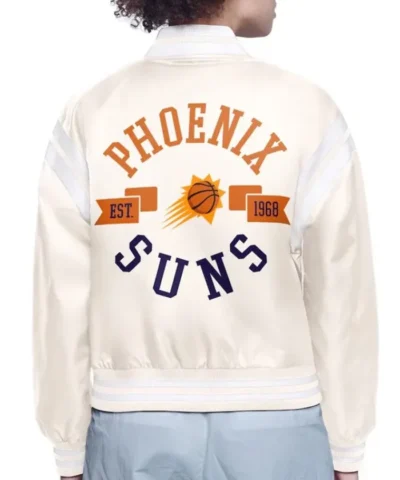 Printed Logo Phoenix Suns Varsity Full-Snap Satin Jacket