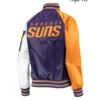 Phoenix Suns Reliever Varsity Raglan Full-Snap Satin Purple Jacket