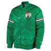 Boston Celtics Pick & Roll Full-Snap Varsity Satin Kelly Green Jacket