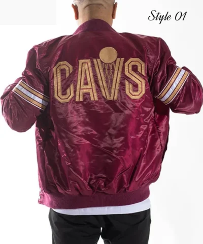 Pick & Roll Cleveland Cavaliers Wine Satin Jacket