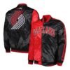 Portland Trail Blazers Fast Break Full-Snap Satin RedBlack Jacket
