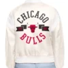 Printed Logo Chicago Bulls Varsity Full-Snap Satin Jacket