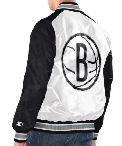 Renegade Brooklyn Nets Full-Snap Varsity Satin Jacket