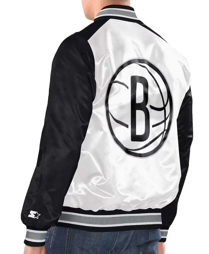 Renegade Brooklyn Nets Full-Snap Varsity Satin Jacket