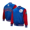 RoyalRed Philadelphia 76ers Primetime Full-Snap Satin Jacket