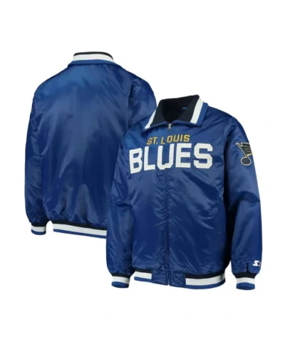 St. Louis Blues Captain II Full-Zip Satin Blue Jacket