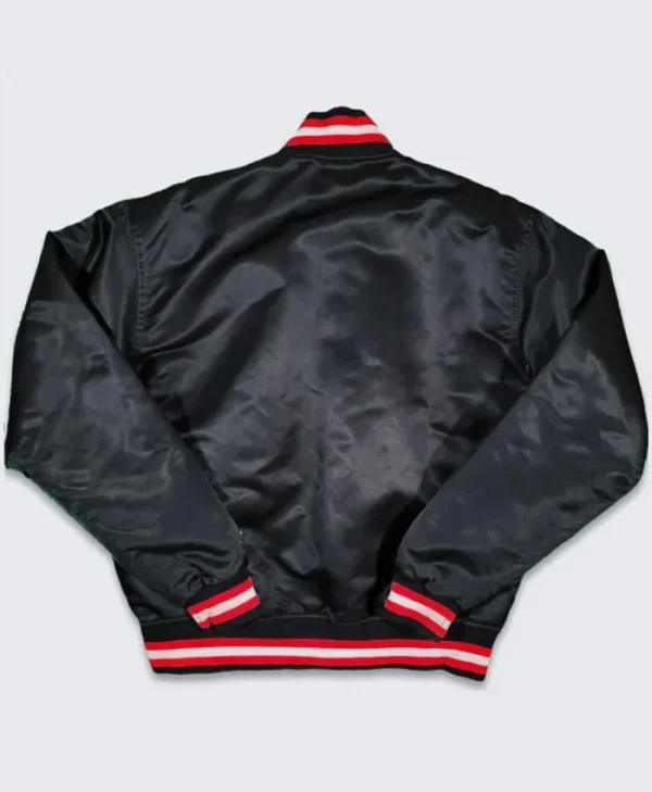 80’s Chicago Bulls Bomber Black Jacket