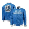 Starter Dallas Mavericks The Offensive Blue Full-Snap Satin Jacket
