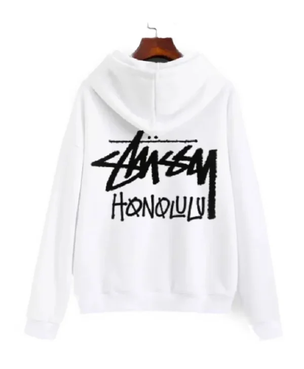 Stussy Honolulu Pullover White Hoodie - Recreated