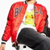 Superfans Chicago Bulls Full-Snap Bomber Satin Jacket