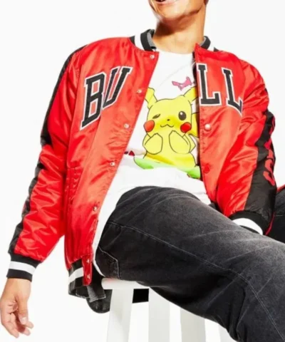 Superfans Chicago Bulls Full-Snap Bomber Satin Jacket