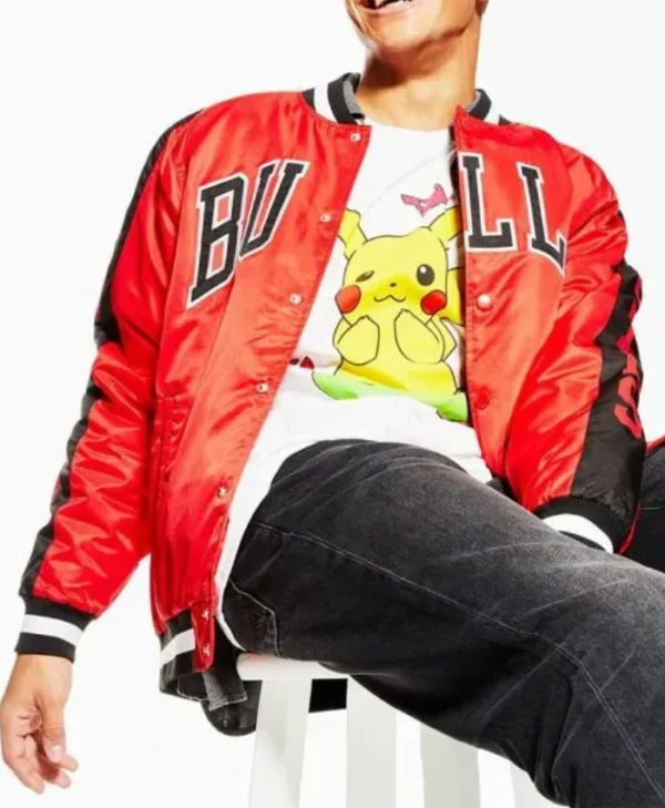 Superfans Chicago Bulls Full-Snap Bomber Satin Jacket