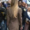 Sydney Sweeney NYC 2025 Brown Tie Blazer