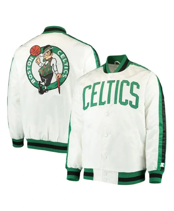 Boston Celtics The D-Line White Satin Jacket - Image 5