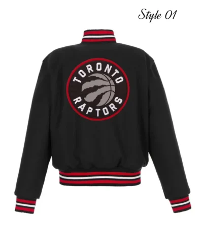Toronto Raptors Embroidered Black Varsity Wool Jacket