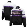 Toronto Raptors Hardwood Script Full-Snap Satin Black Jacket