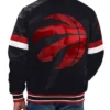 Toronto Raptors Home Game Full-Snap Varsity Satin Black Jacket