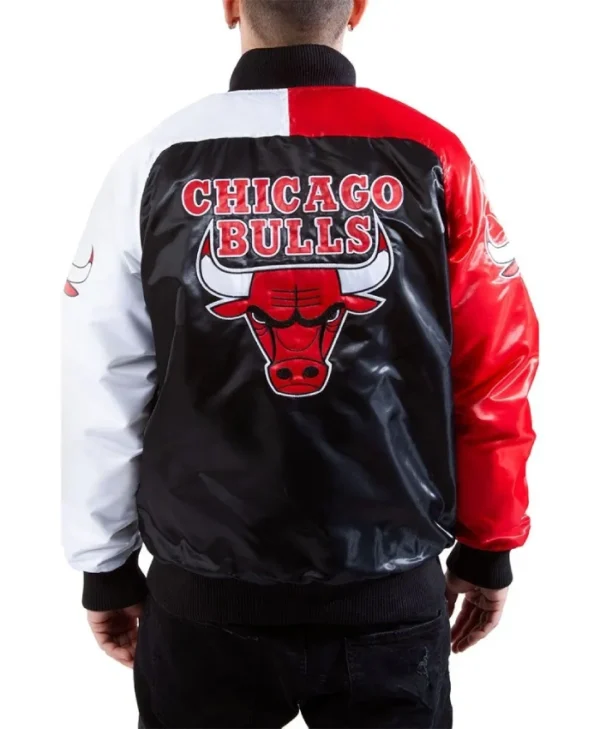 Tri-Color Chicago Bulls Satin Jacket