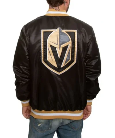 Golden Knights Vegas GoldBlack Satin Jacket
