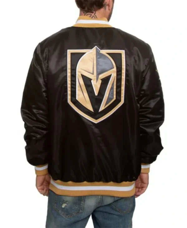 Golden Knights Vegas GoldBlack Satin Jacket