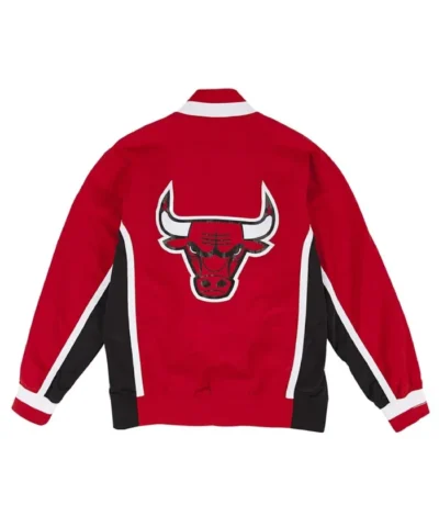 Warm Up 1992-93 Chicago Bulls Full-Snap Red Jacket