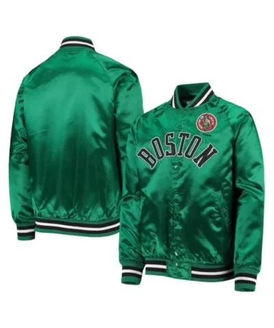 Youth Hardwood Classics Boston Celtics Full-Snap Satin Jacket