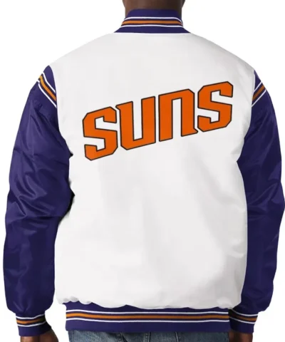 Renegade Phoenix Suns White Purple Full-Snap Satin Jacket