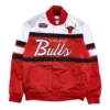 RedWhite Special Script Chicago Bulls Satin Jacket