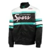 San Antonio Spurs Special Script Black and White Full-Snap Satin Jacket