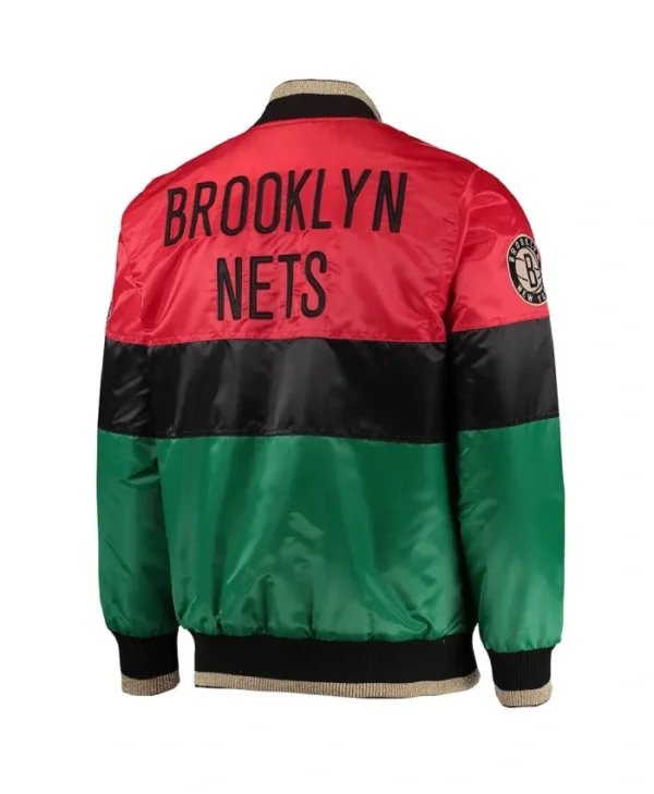 Brooklyn Nets Black History Month 75th Anniversary Satin Jacket