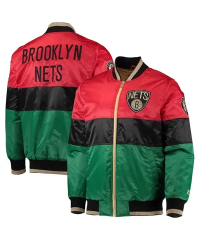 Starter 75th Anniversary Black History Month Brooklyn Nets Full-Snap Satin Jacket