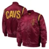 Starter Cleveland Cavaliers Teddy Full Snap Satin Wine Jacket