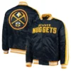 Starter Denver Nuggets Offensive Navy Full-Snap Satin Jacket