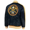Denver Nuggets Offensive Navy Varsity Satin Jacket