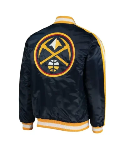 Denver Nuggets Offensive Navy Varsity Satin Jacket