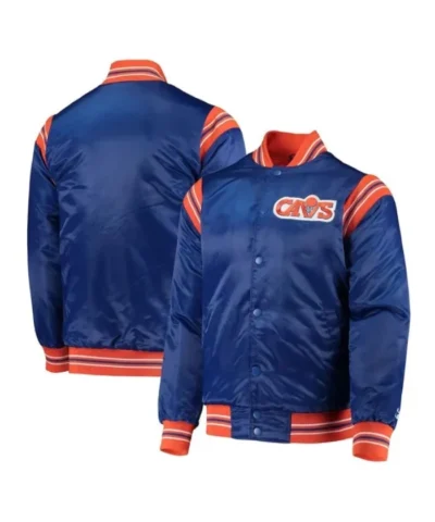 Starter Enforcer Cleveland Cavaliers Blue Full-Snap Satin Jacket