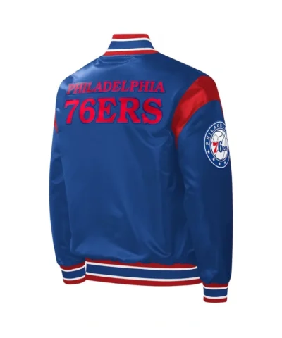 Philadelphia 76ers Force Play Varsity Royal Satin Jacket