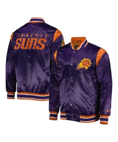 Starter Phoenix Suns Force Play Full-Snap Varsity Satin Jacket