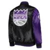 Sacramento Kings PurpleBlack Fast Break Satin Jacket