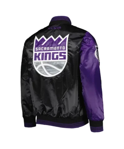 Sacramento Kings PurpleBlack Fast Break Satin Jacket