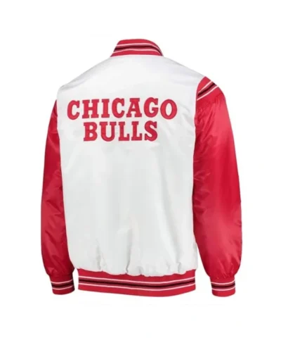 WhiteRed Chicago Bulls Renegade Varsity Satin Jacket