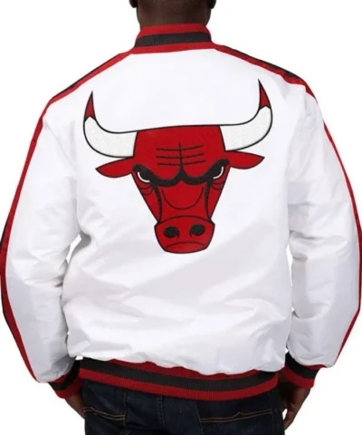 Chicago Bulls The D-Line White Satin Jacket