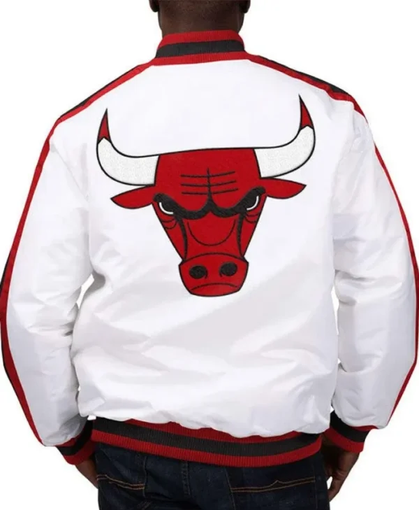 Chicago Bulls The D-Line White Satin Jacket