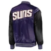 Starter The Enforcer Phoenix Suns Purple and Black Full-Snap Satin Jacket