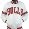 Shop Striped Chicago Bulls Full-Snap Satin White Jacket