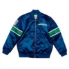 Dallas Mavericks Hardwood Classic Striped Full-Snap Navy Full-Zip Satin Jacket