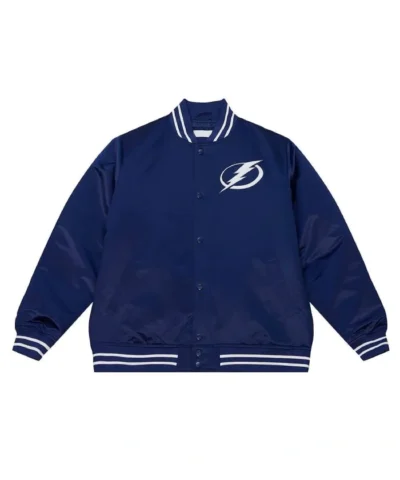 Tampa Bay Lightning Heavyweight Full-Snap Satin Blue Jacket